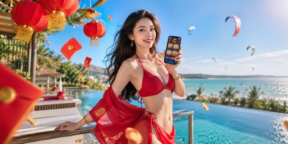 Ưu đãi Tết cùng phong bao lì xì đỏ trên nền đèn lồng truyền thống